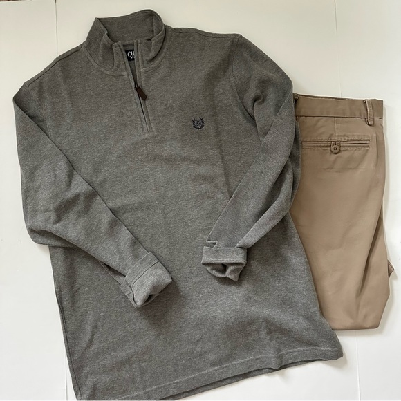 Gray Half Zip Long Sleeve Pullover Size Medium - Picture 4 of 11